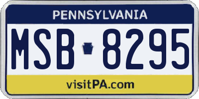PA license plate MSB8295