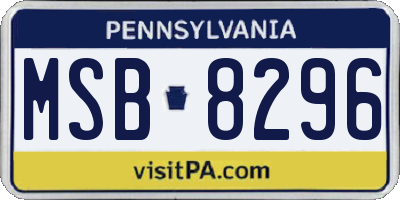 PA license plate MSB8296
