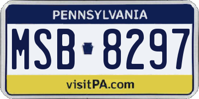 PA license plate MSB8297