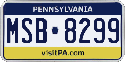 PA license plate MSB8299