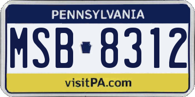 PA license plate MSB8312