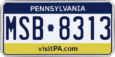 PA license plate MSB8313