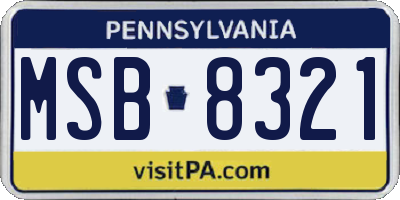 PA license plate MSB8321