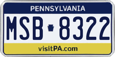 PA license plate MSB8322