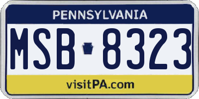PA license plate MSB8323
