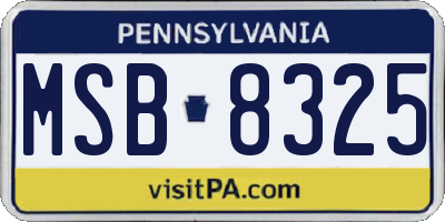 PA license plate MSB8325