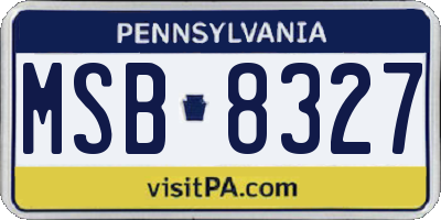 PA license plate MSB8327