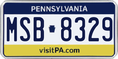 PA license plate MSB8329