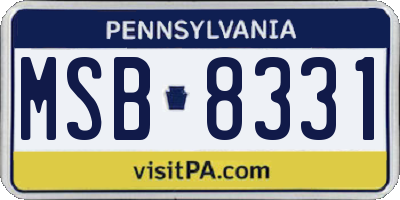 PA license plate MSB8331