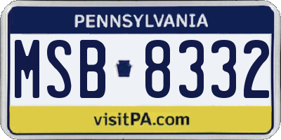 PA license plate MSB8332