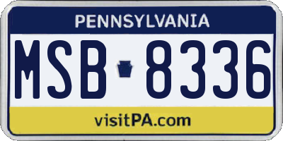 PA license plate MSB8336