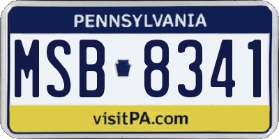 PA license plate MSB8341