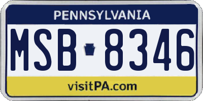 PA license plate MSB8346