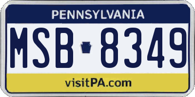PA license plate MSB8349
