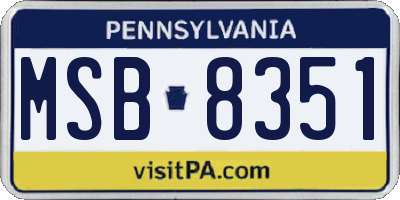 PA license plate MSB8351