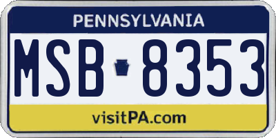 PA license plate MSB8353