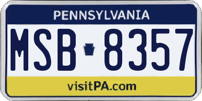 PA license plate MSB8357