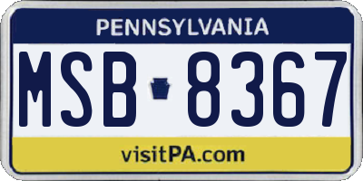 PA license plate MSB8367