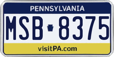 PA license plate MSB8375