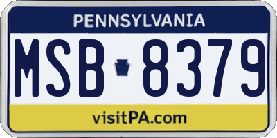 PA license plate MSB8379