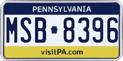 PA license plate MSB8396