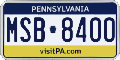 PA license plate MSB8400