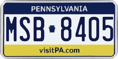 PA license plate MSB8405