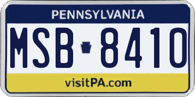 PA license plate MSB8410