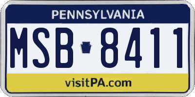 PA license plate MSB8411