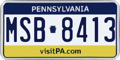 PA license plate MSB8413