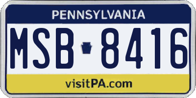 PA license plate MSB8416