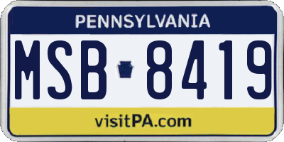 PA license plate MSB8419