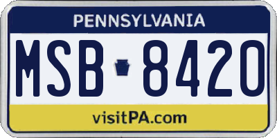 PA license plate MSB8420