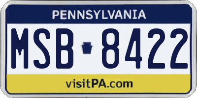 PA license plate MSB8422