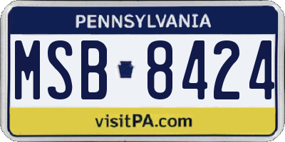 PA license plate MSB8424