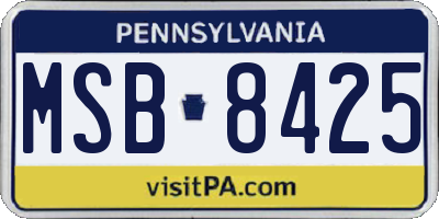PA license plate MSB8425