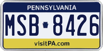 PA license plate MSB8426