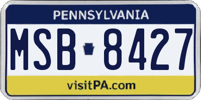 PA license plate MSB8427