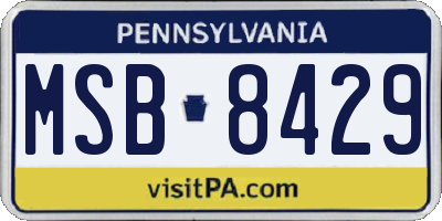 PA license plate MSB8429