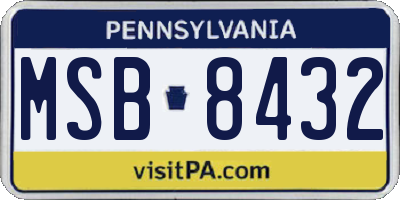 PA license plate MSB8432