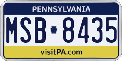 PA license plate MSB8435