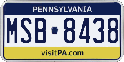 PA license plate MSB8438
