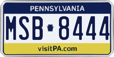 PA license plate MSB8444