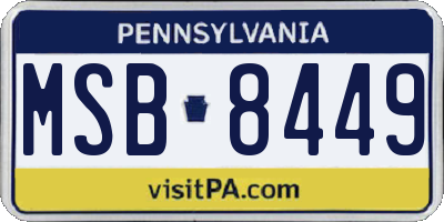 PA license plate MSB8449