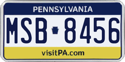 PA license plate MSB8456