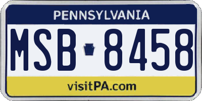 PA license plate MSB8458