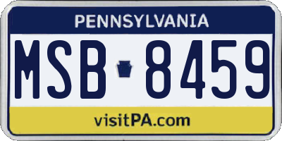 PA license plate MSB8459