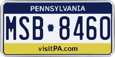 PA license plate MSB8460