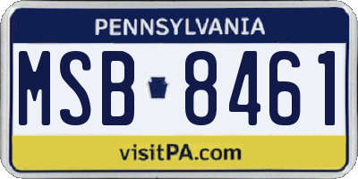 PA license plate MSB8461