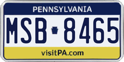 PA license plate MSB8465